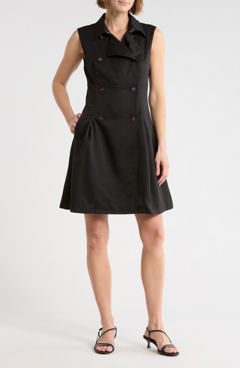 AREA STARS Trey Sleeveless Trench Dress, Main, color, Black