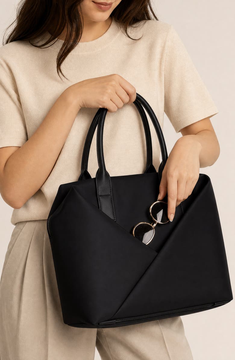 Lux and Nyx Large Origami Work Tote - 15-inch Laptop Bag, Alternate, color, Black