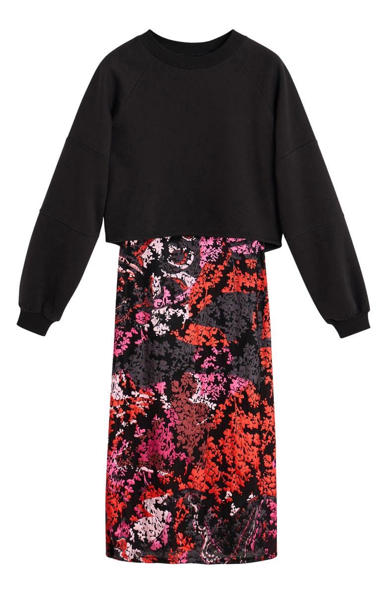 Desigual 2-in-1 Dress & Sweater, Alternate, color, 
