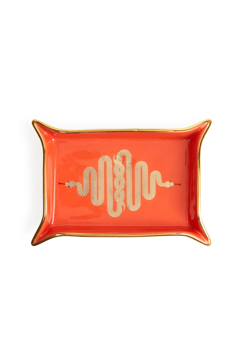 Snake Valet Tray, Main, color, Orange / Gold