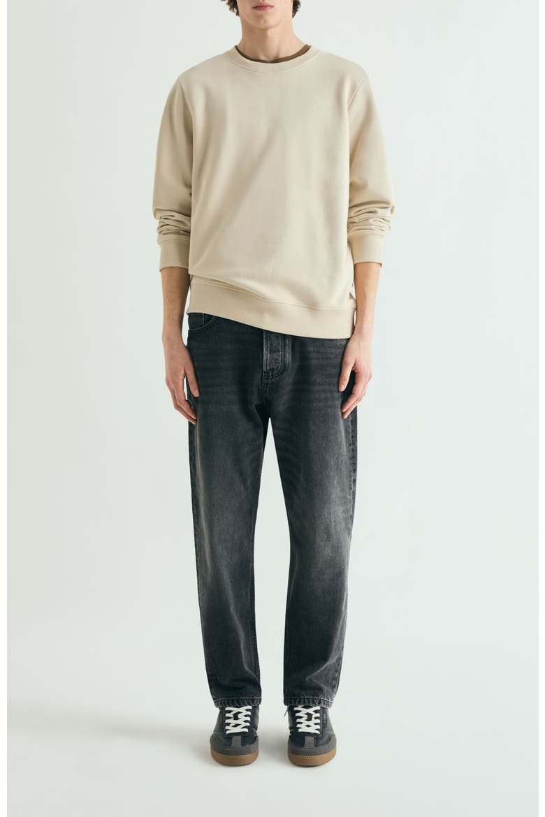 Wash Embroidered Sweatshirt, Alternate, color, Beige
