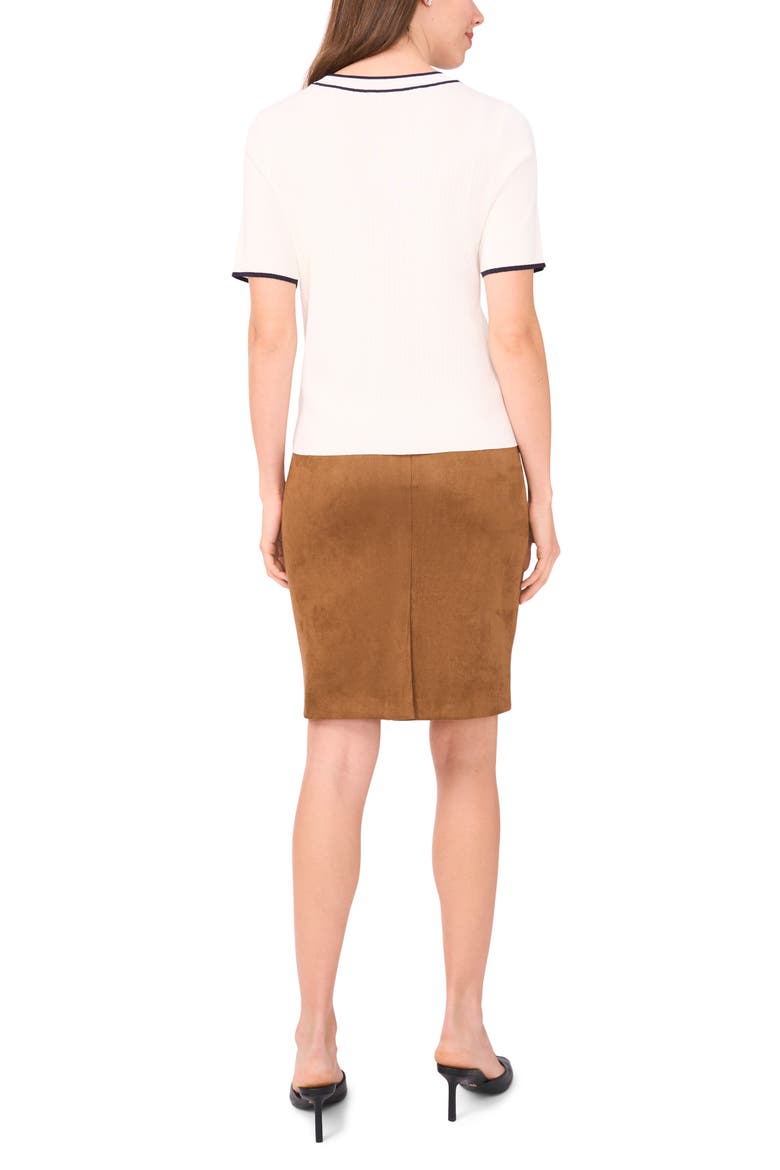 Tipped Short Sleeve Crewneck Sweater, Alternate, color, NEW IVORY