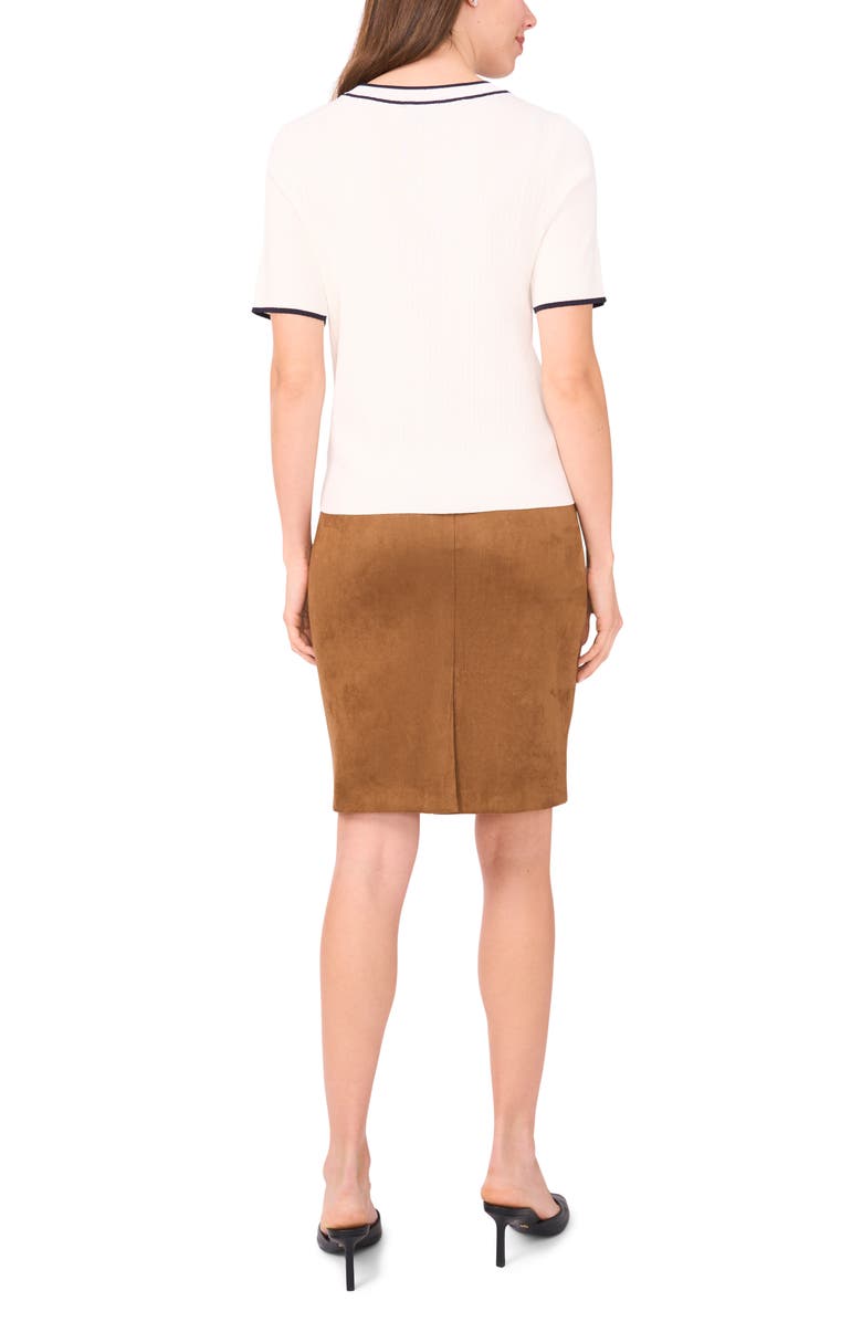 Halogen<sup>®</sup> Tipped Short Sleeve Crewneck Sweater, Alternate, color, New Ivory