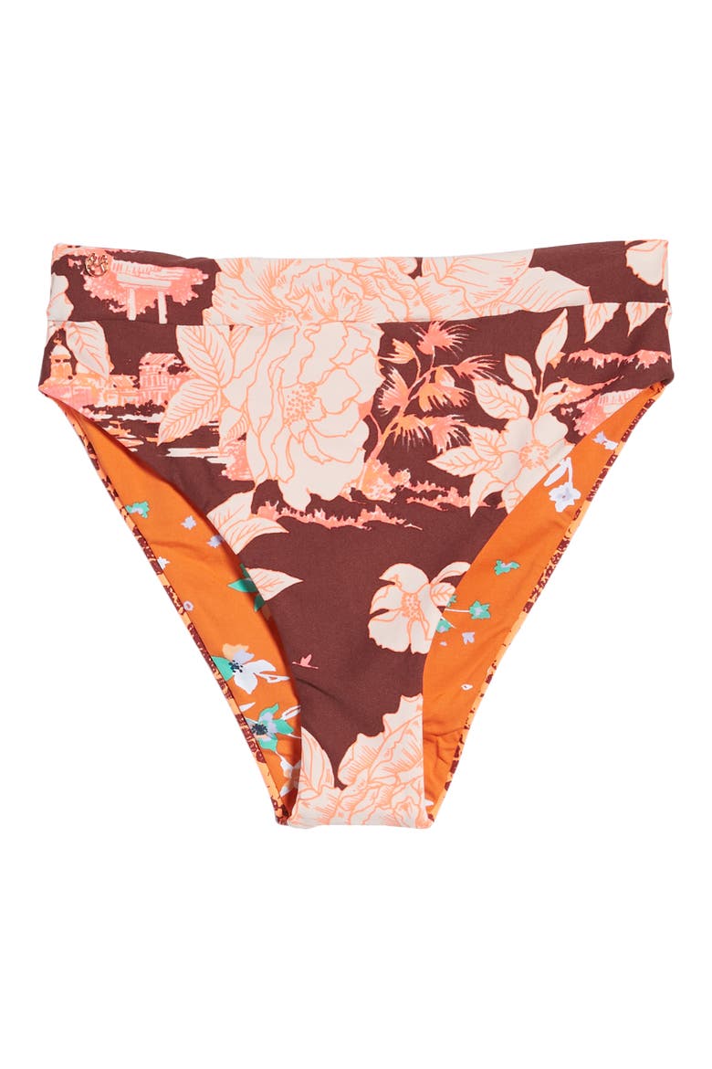 Snake Charmer Suzy Q High Waist Reversible Bikini Bottoms, Alternate, color, RED