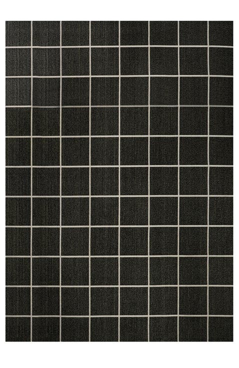 Grid Modern Squares Indoor/Outdoor Area Rug