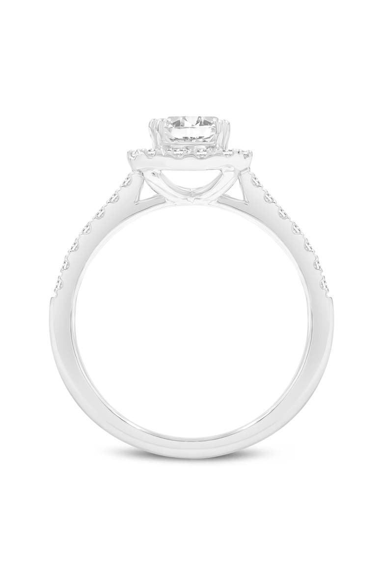 Valora 14K White Gold Emerald Cut Lab Grown Diamond Halo Engagement Ring - 1.95 ctw, Alternate, color, 14K White Gold