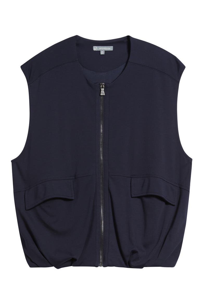 Knit Zip-Up Vest, Alternate, color, NAVY