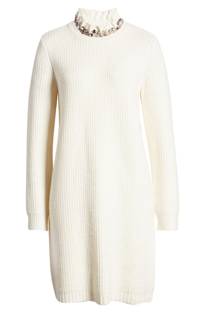 Rachel Parcell Beaded Collar Sweater Dress, Alternate, color, 