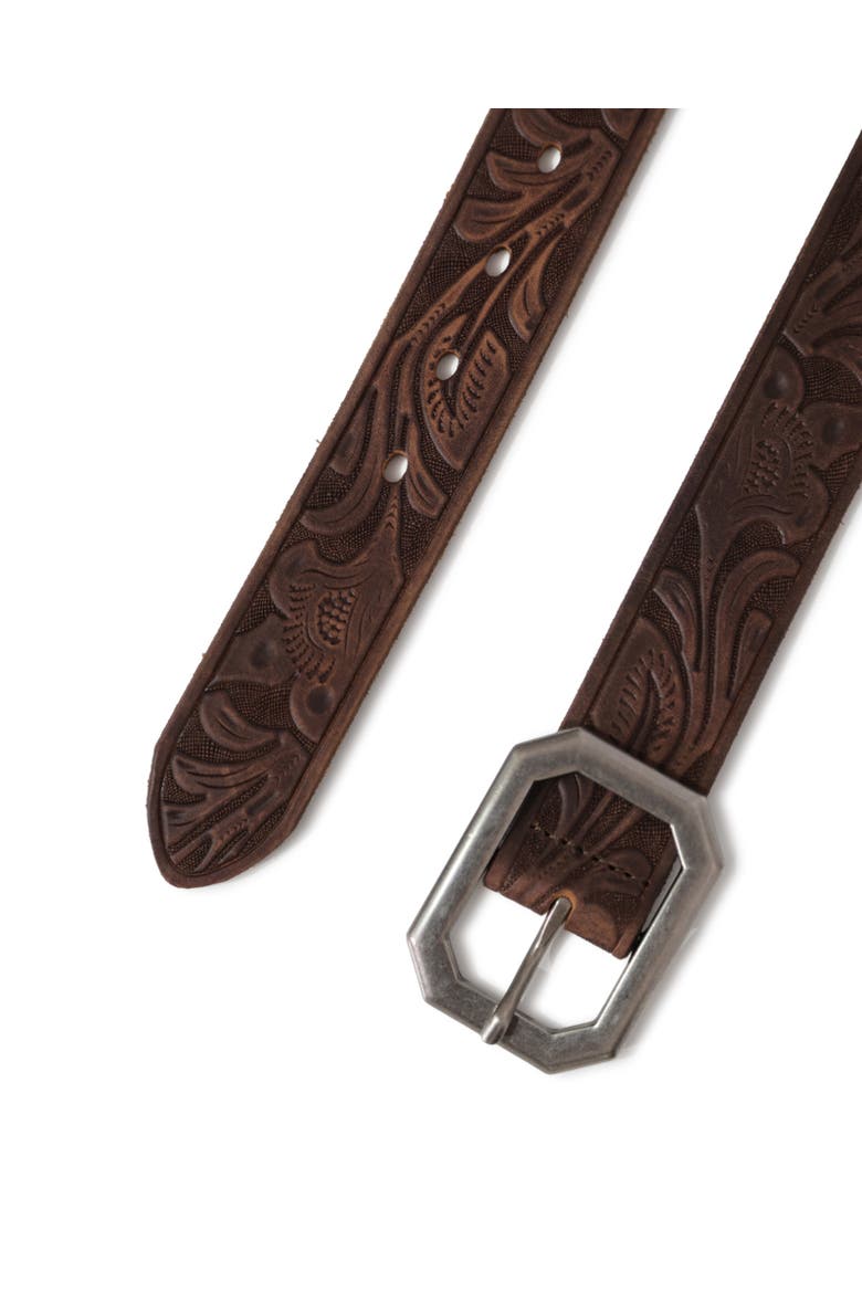Stand By Me Embossed Leather Belt, Alternate, color, Dark Brown