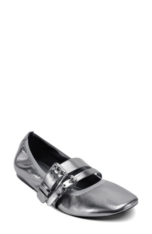 Dkny Dade Buckle Strap Ballet Flat In Nickel