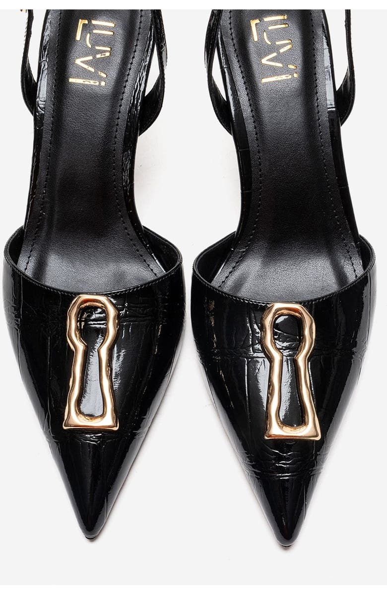 Prologue Shoes Yvella Buckle Pointed Toe Stiletto Pump, Alternate, color, Black Print