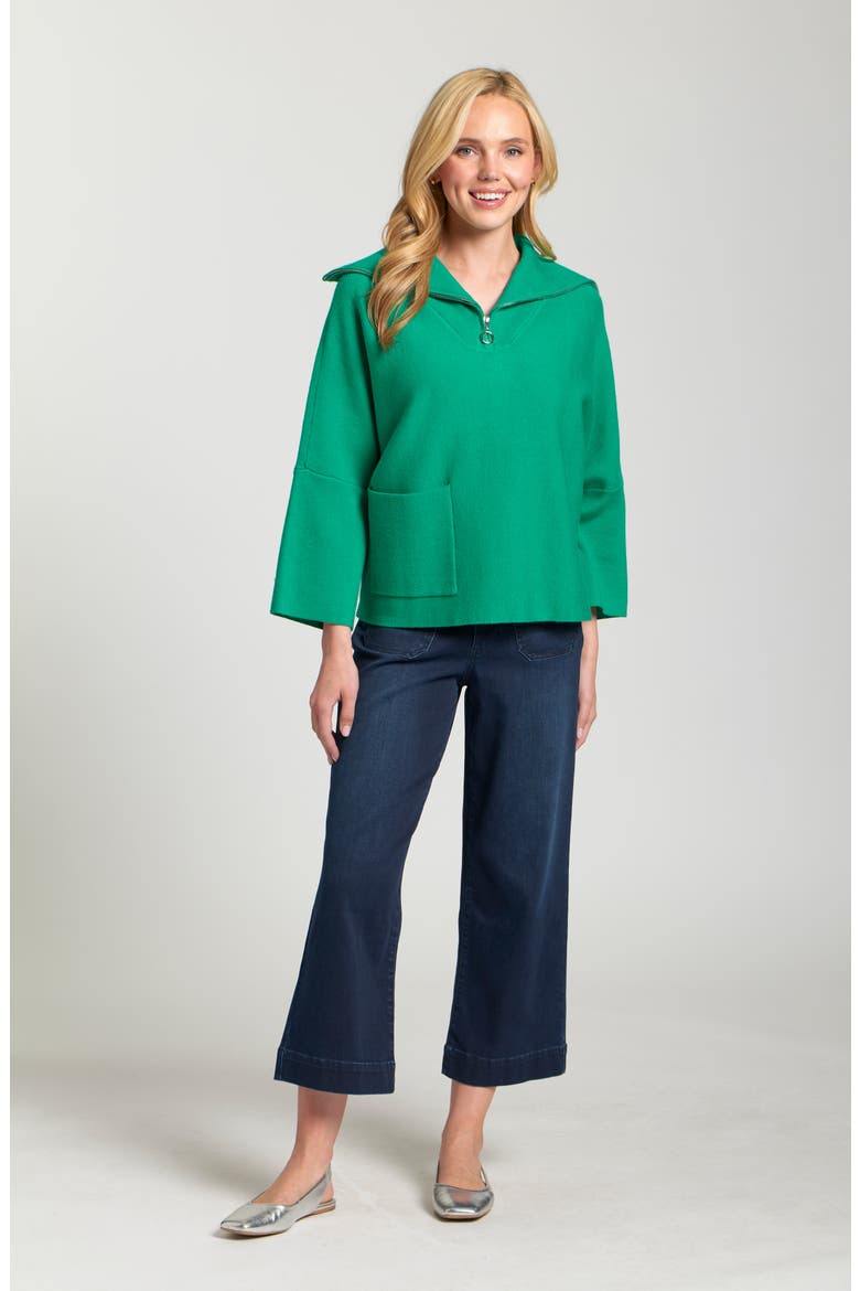 Half-Zip Pullover, Alternate, color, EMERALD