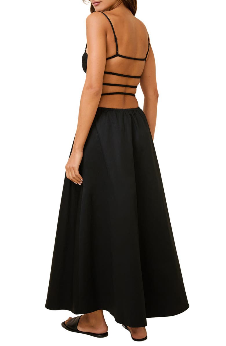 Solid & Striped The Delta Smocked Cotton Maxi Sundress, Alternate, color, Blackout