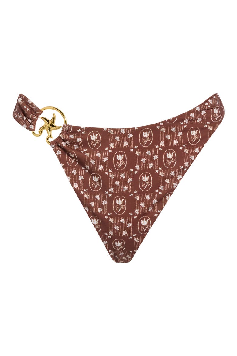 Dive In High Waist Bikini Bottoms, Main, color, CHOCOLATE BLOOM