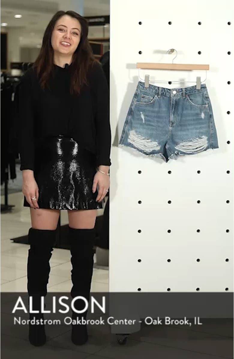 Ripped Denim Mom Shorts, sales video thumbnail