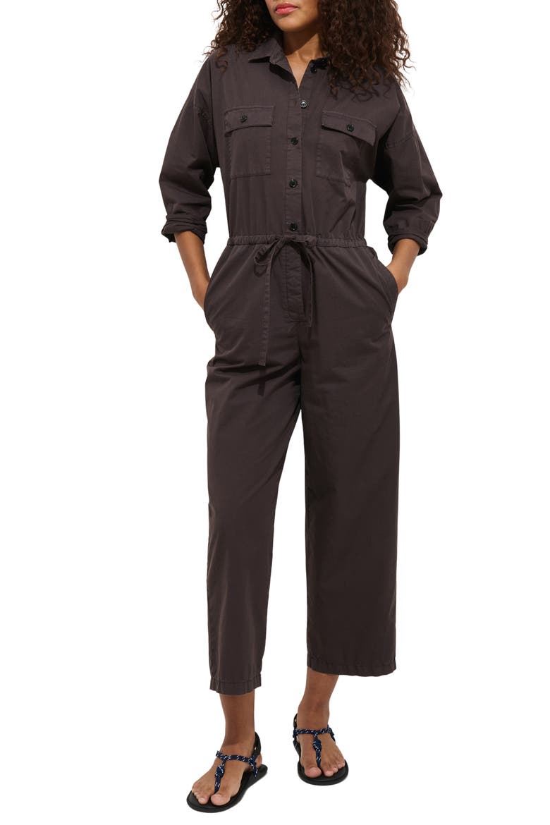 Ricard Long Sleeve Cotton Jumpsuit, Main, color, SHADOW
