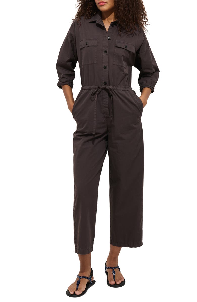 Alex Mill Ricard Long Sleeve Cotton Jumpsuit, Main, color, Shadow
