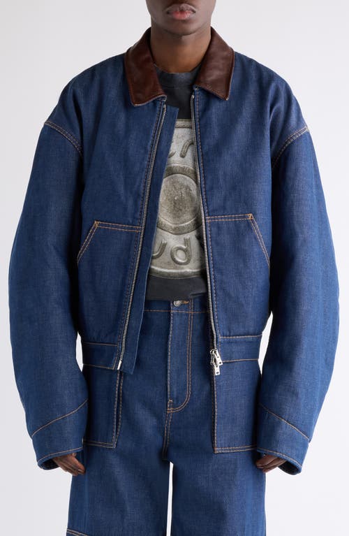 Acne Studios Men Denim Jacket With Contrasting Collar In Blue