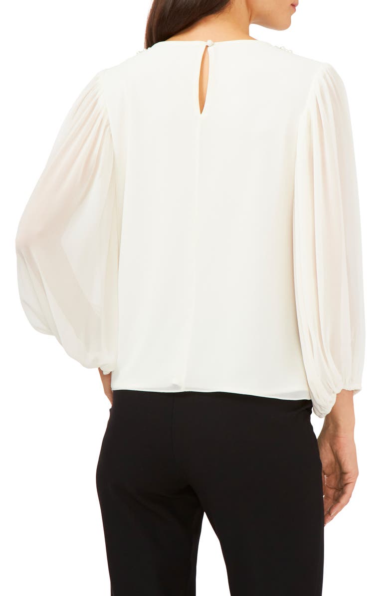 Chaus Embellished Balloon Sleeve Blouse, Alternate, color, 