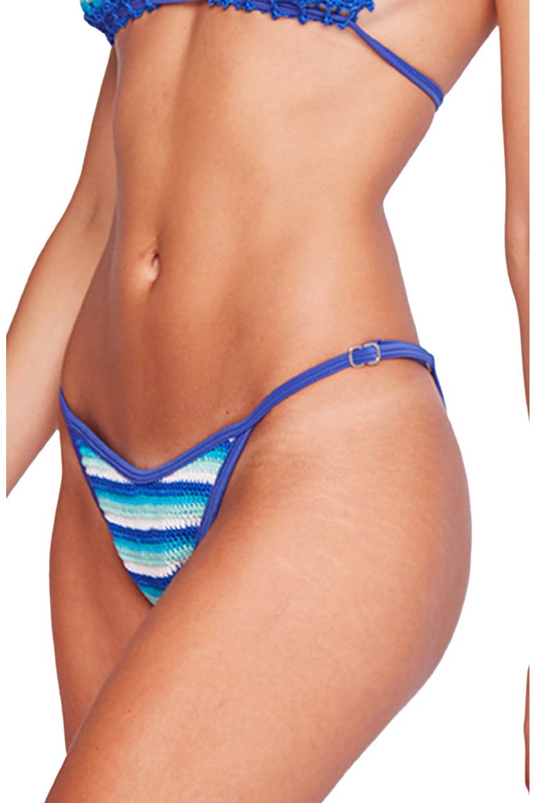 Cuba Blue Crochet Bikini Bottoms, Alternate, color, BLUE