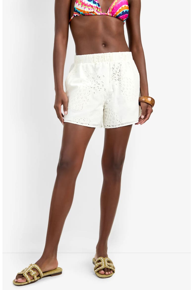 Alody Cotton Eyelet Shorts, Alternate, color, Whitewash