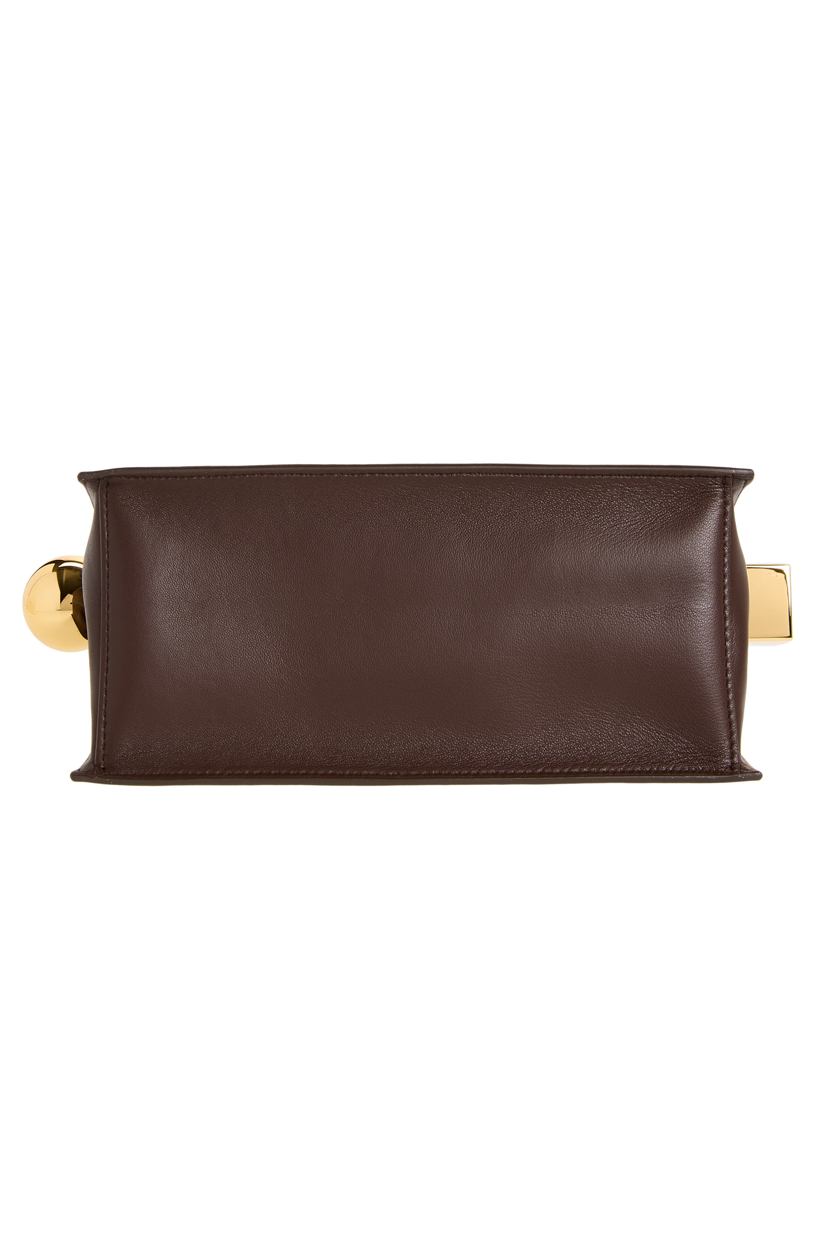 La Pochette Rond Carré Leather Clutch, Alternate, color, MIDNIGHT BROWN 890
