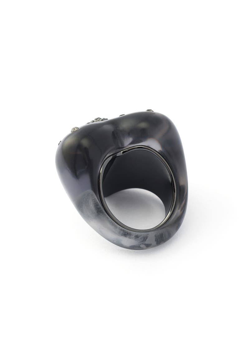 Resin Heart Cocktail Ring, Alternate, color, BLACK SMOKE