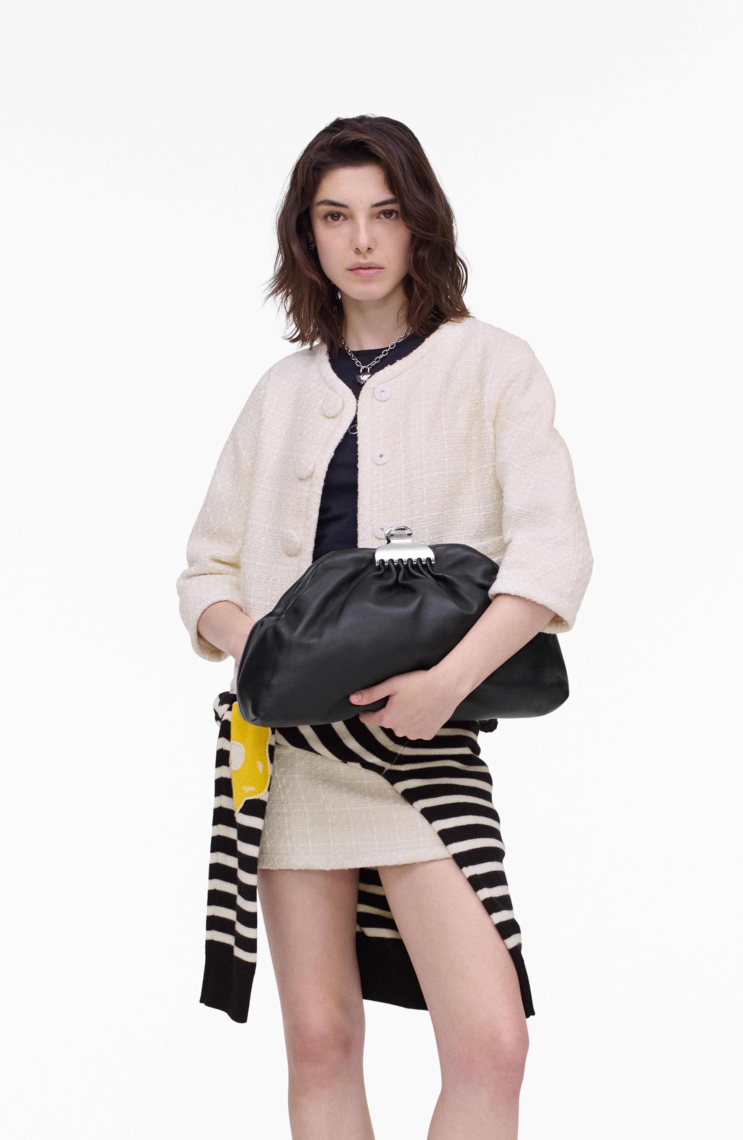 Marc Jacobs The Glam Clutch, Alternate, color, Black