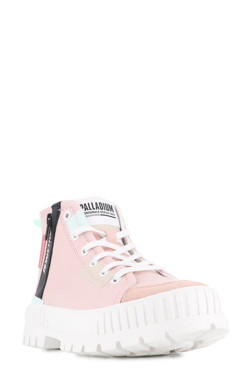 Palladium Pallashock Backzip 2 High Top Sneaker In Nature Pink