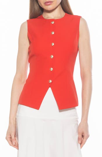 Alexia Admor Kinsley Vest Top In Red