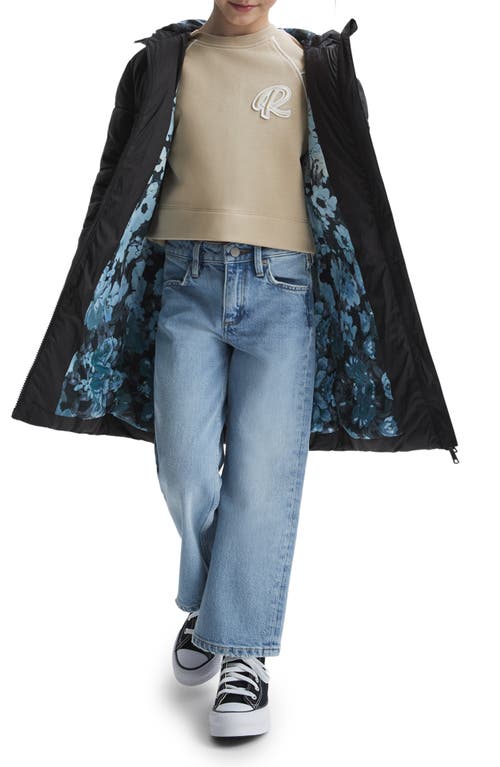 Reiss Kids' Tia Jr. Quilted Hooded Coat In Black