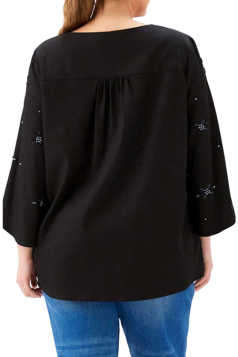 Embellished Asymmetric Hem Top, Alternate, color, BLACK