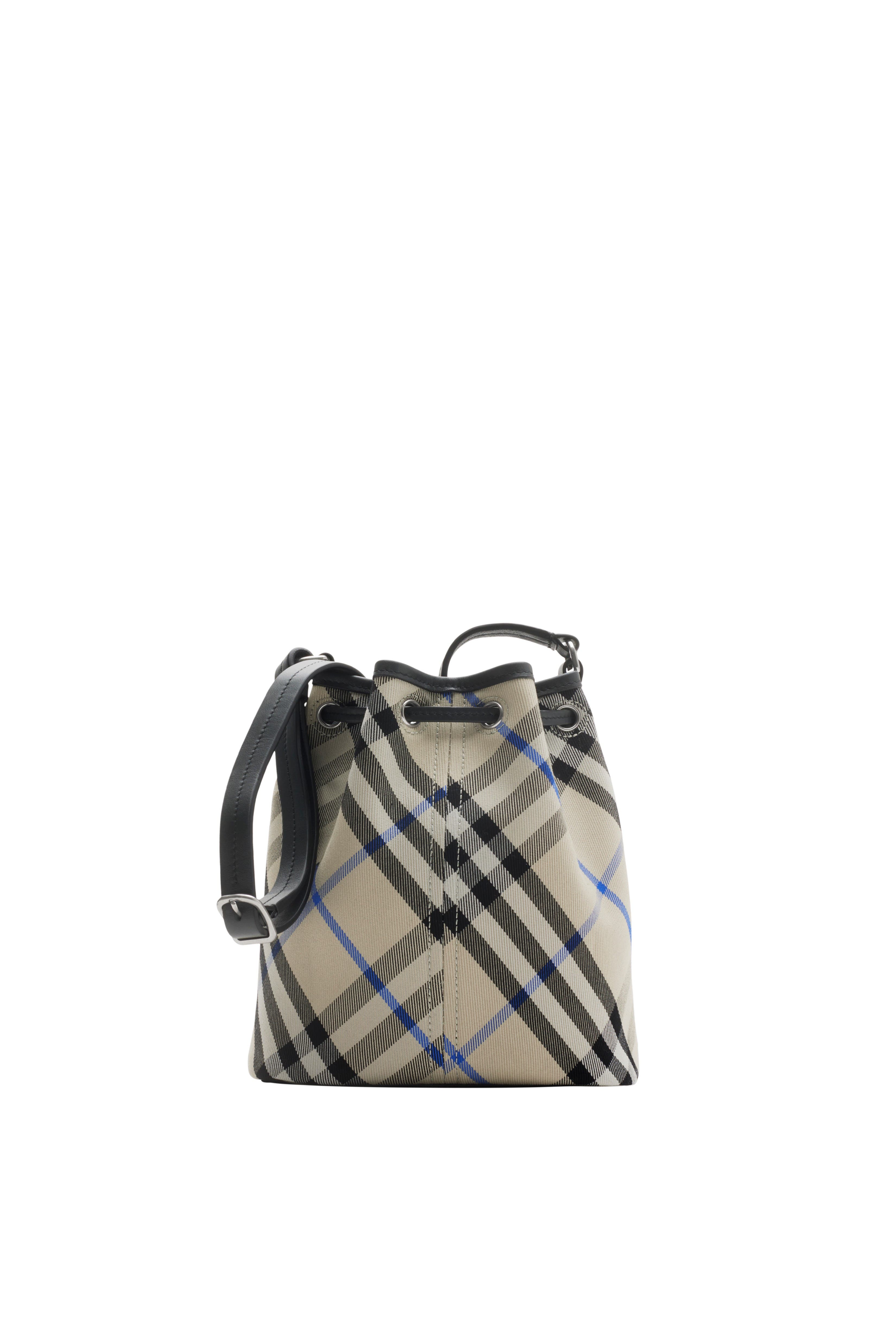 Burberry Mini Check Bucket Bag, Alternate, color, 