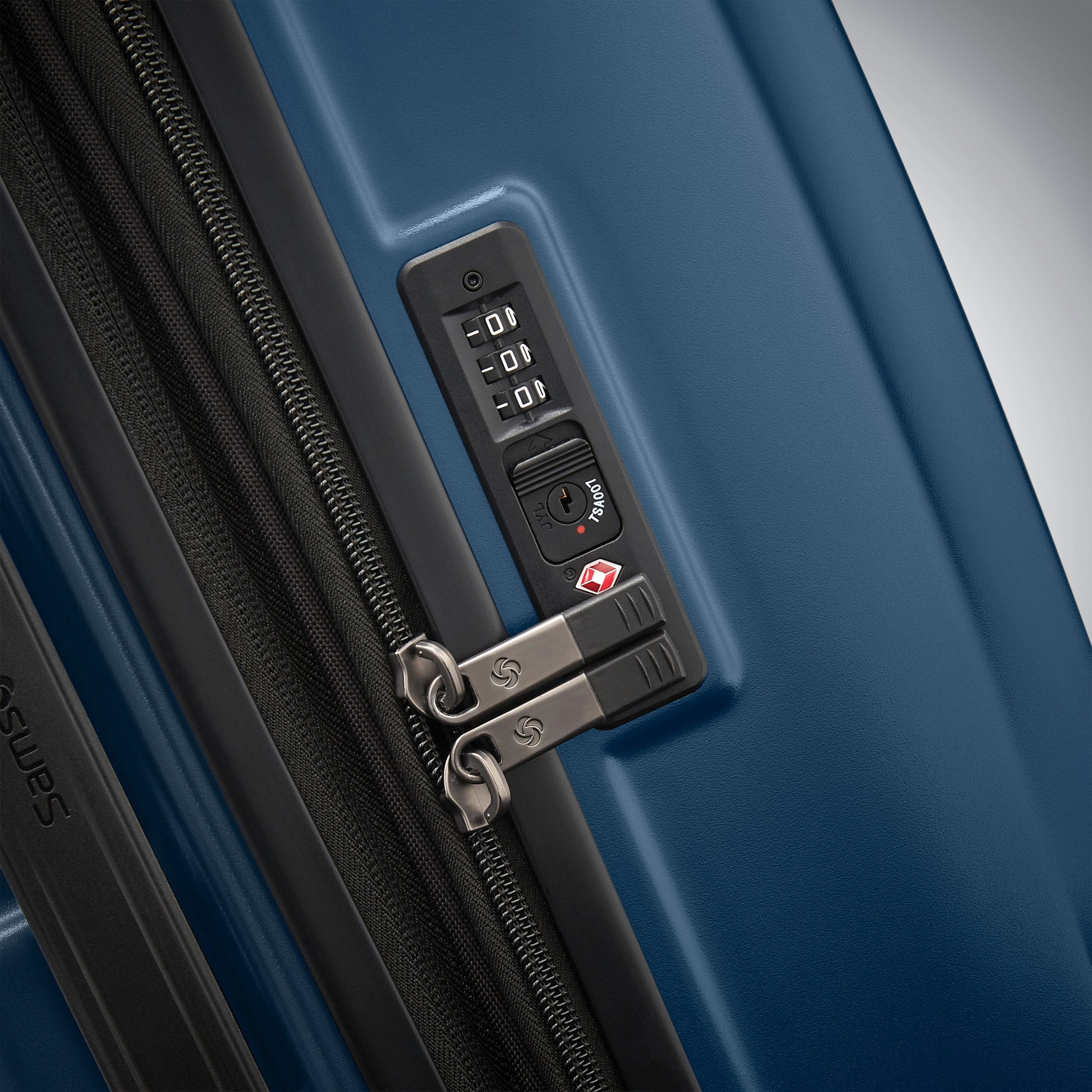 Samsonite Octiv 3-Piece Set (Pro Front Pocket 20/24/28) Hardside Spinner, Alternate, color, Blue Denim