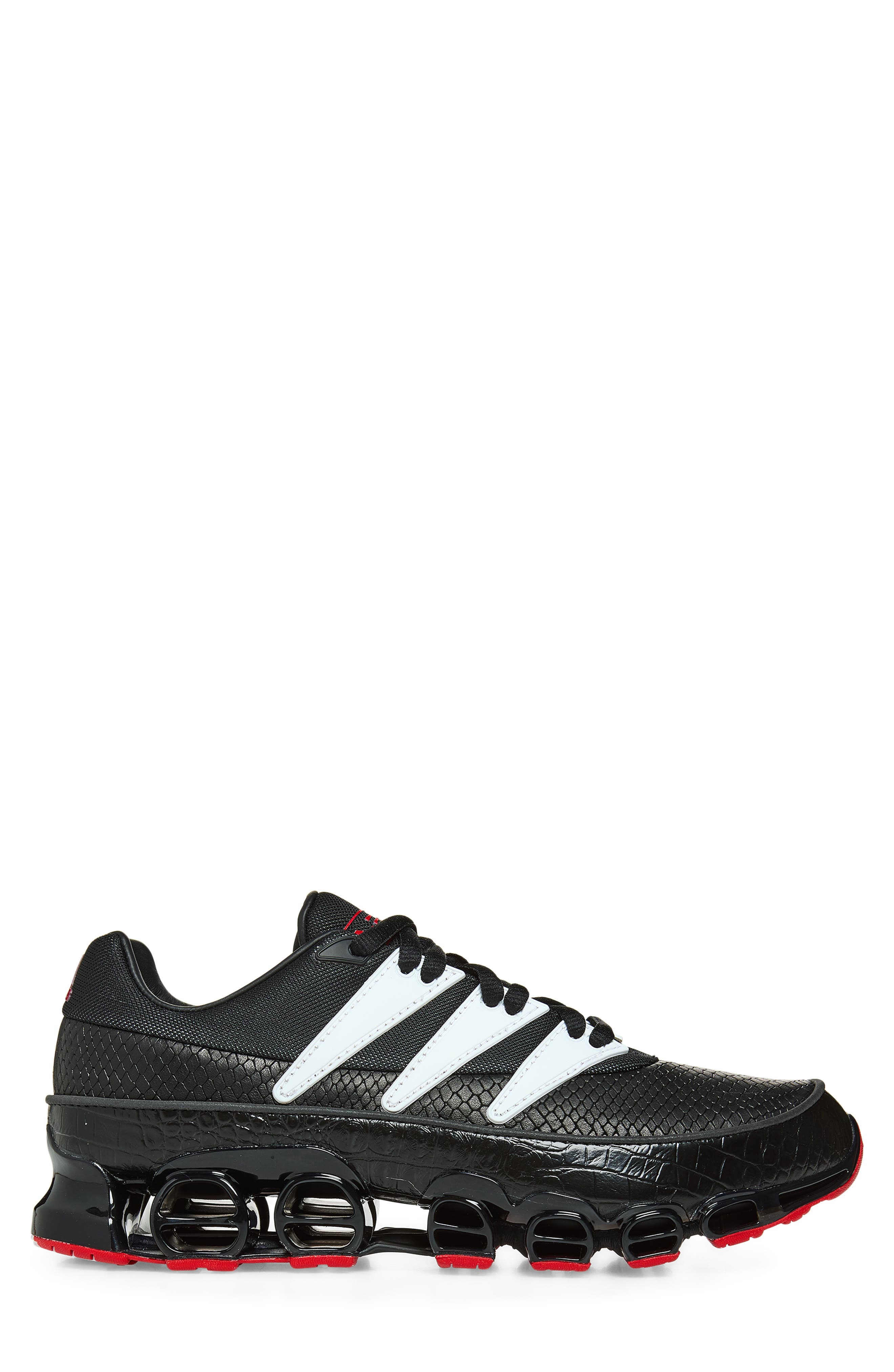 adidas Gender Inclusive Jabbar Low Sneaker, Alternate, color, Core Black/ White/ Scarlet