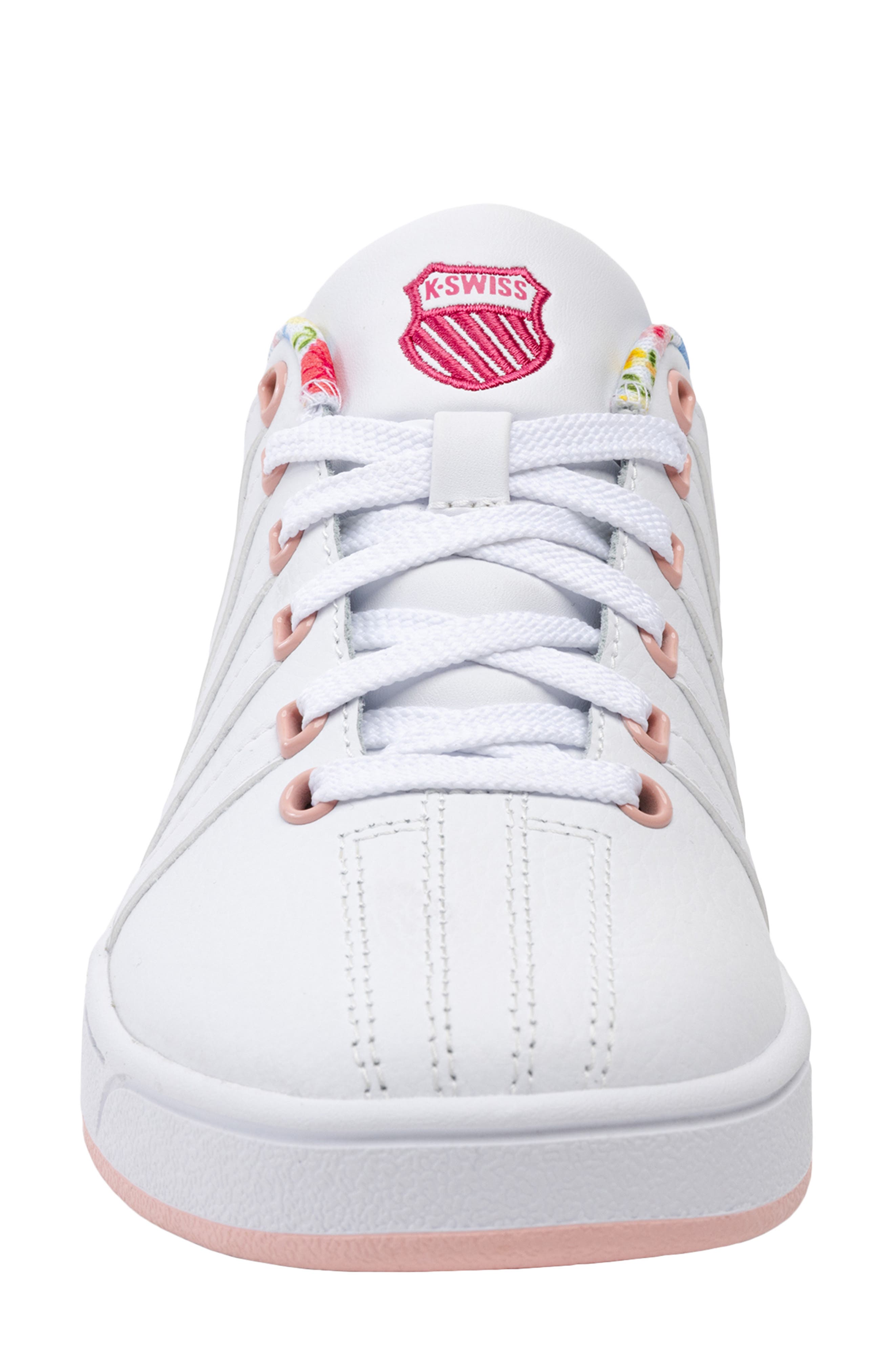 K-Swiss Court Pro II CMF Leather Sneaker, Alternate, color, White/ Raspberry Sorbet