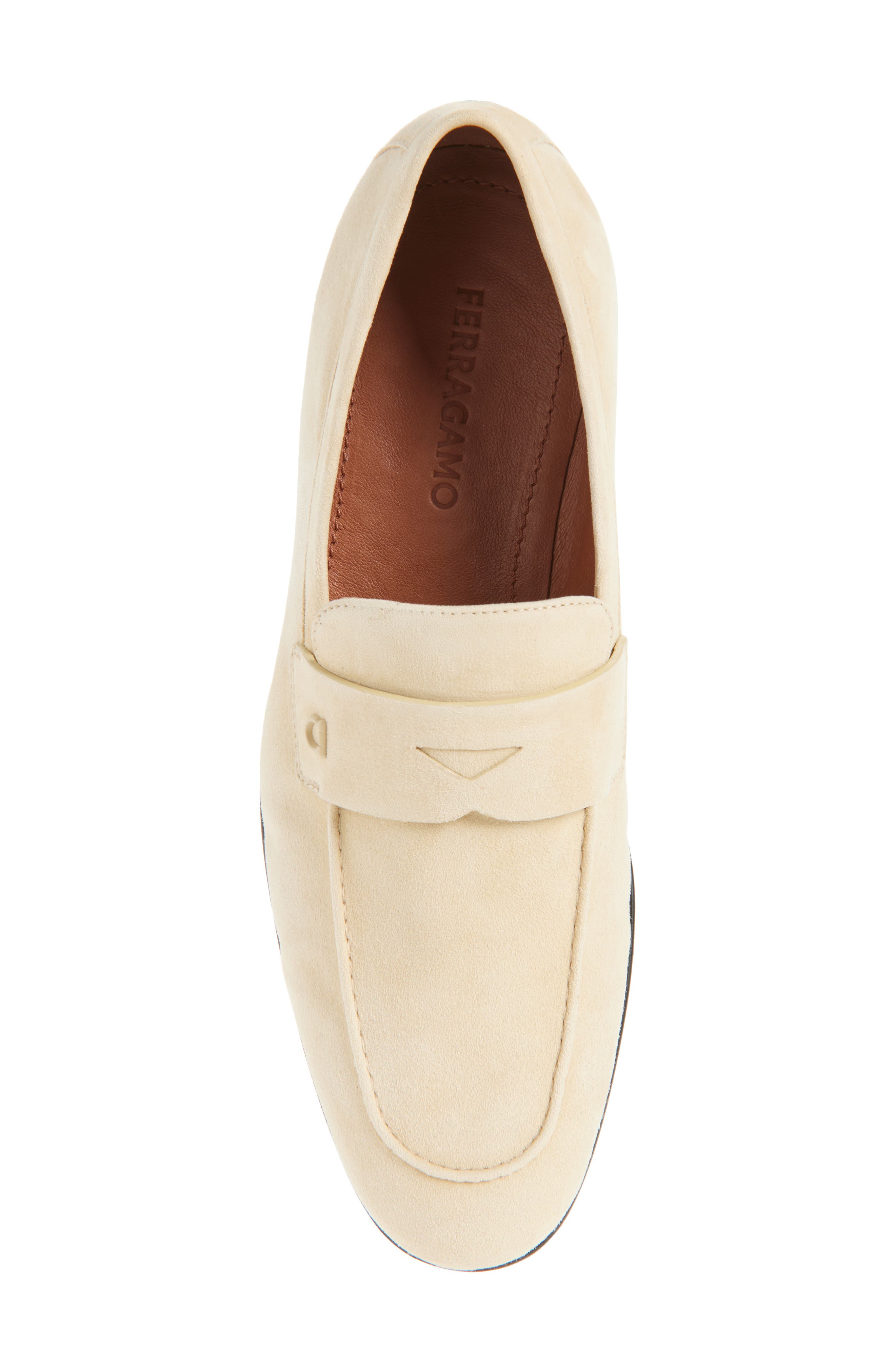 FERRAGAMO Tiberio Penny Loafer, Alternate, color, Ecru Naturale Naturale