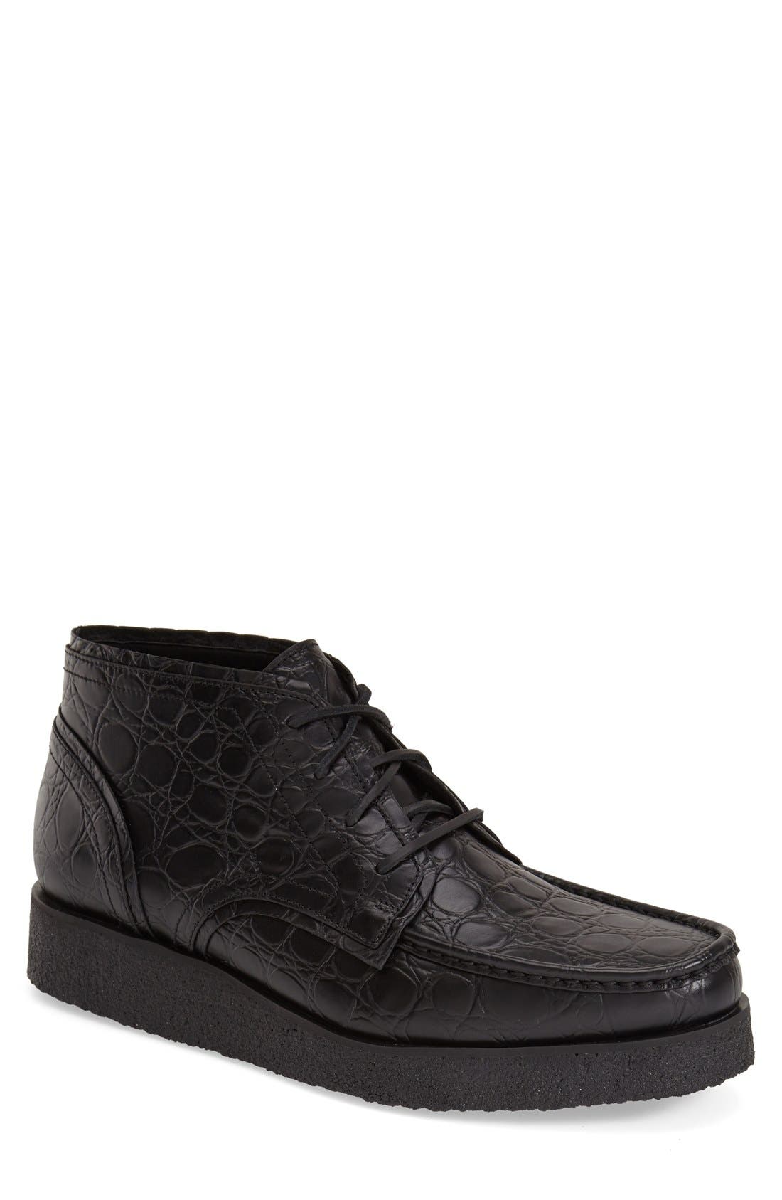'Kass Low' Moc Toe Boot, Main, color, BLACK LEATHER