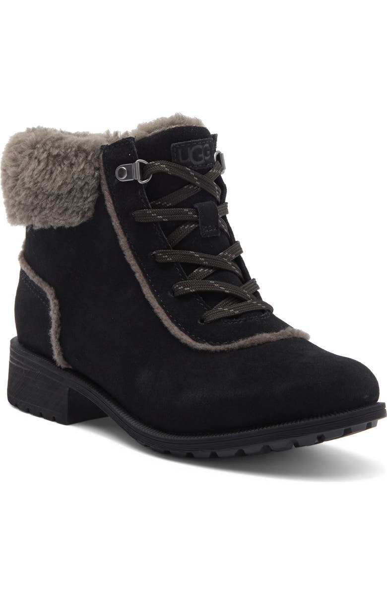 UGG<sup>®</sup> Bodie Faux Fur Lace Bootie, Main, color,
