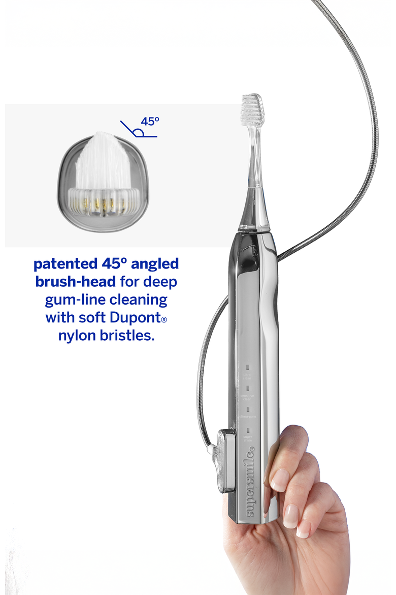 Zina45 Sonic Pulse Toothbrush, Alternate, color, Chromse Silver