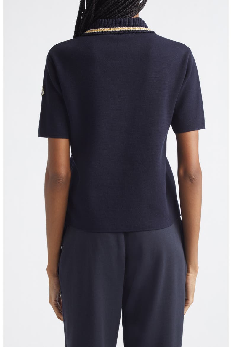 Knit Collar Cotton Polo, Alternate, color, BLUE