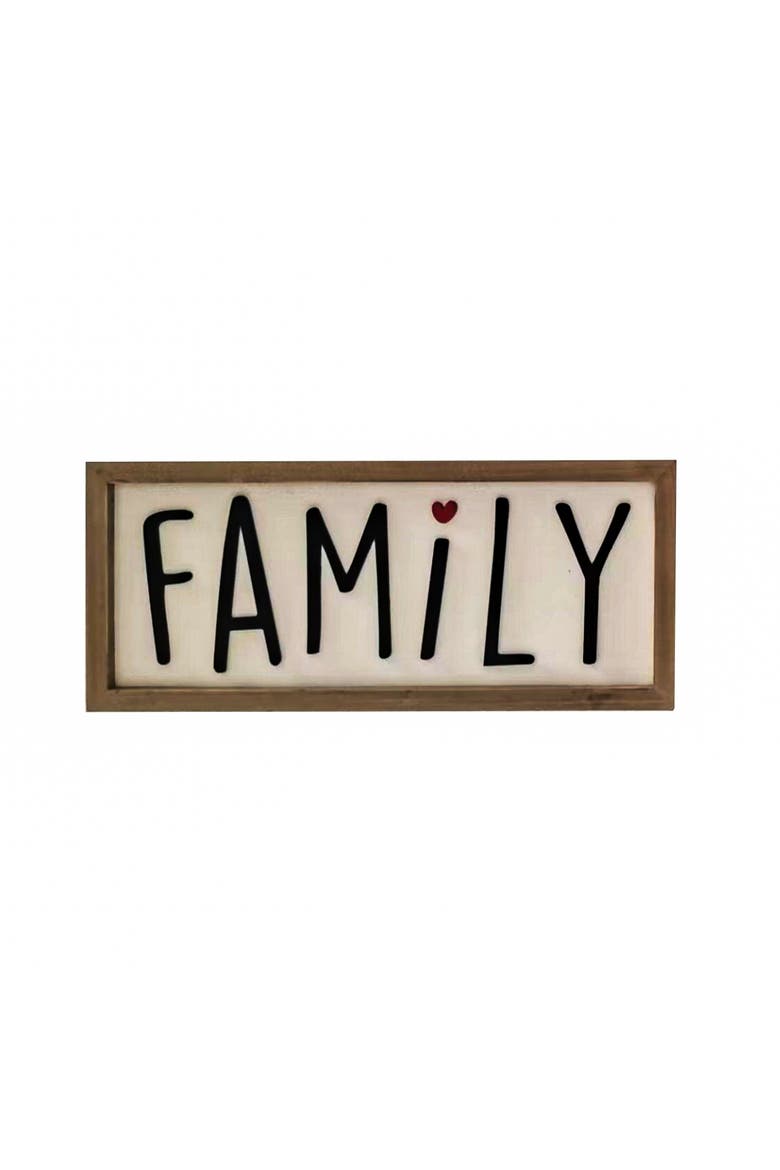 Family Playful Letters Wall Decor, Main, color, White