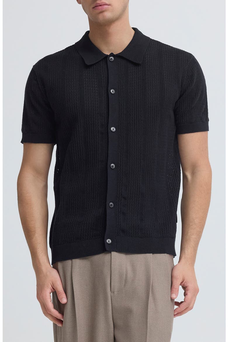 Short Sleeve Cotton Cardigan Sweater, Main, color, DARK NAVY