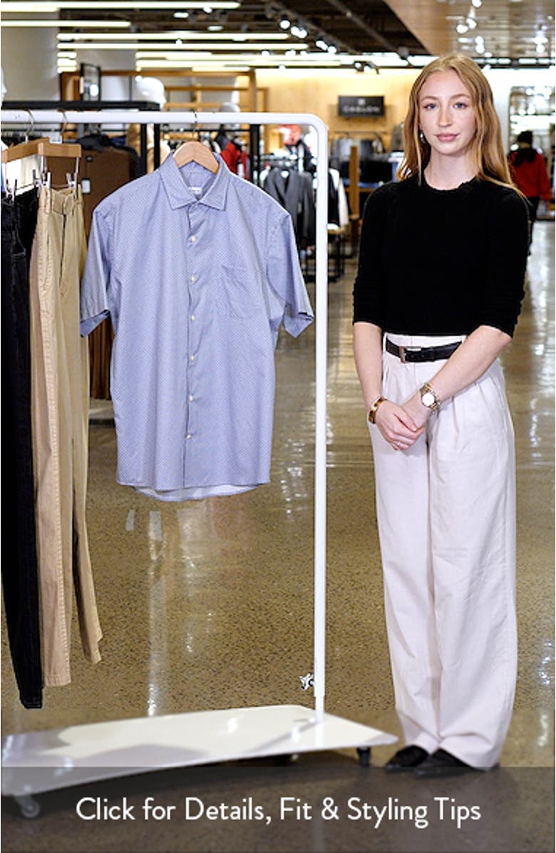 Lennon Geo Print Short Sleeve Cotton Button-Up Shirt, sales video thumbnail