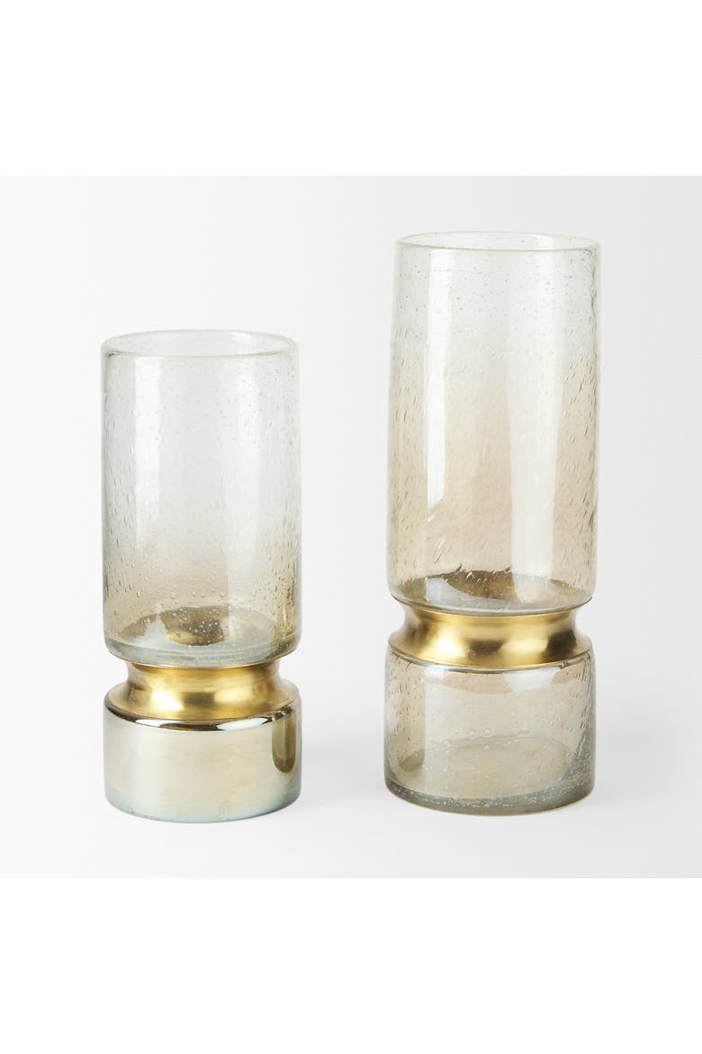 Adriatic I Small Brushed Metal Glass Vase, Alternate, color, Gold