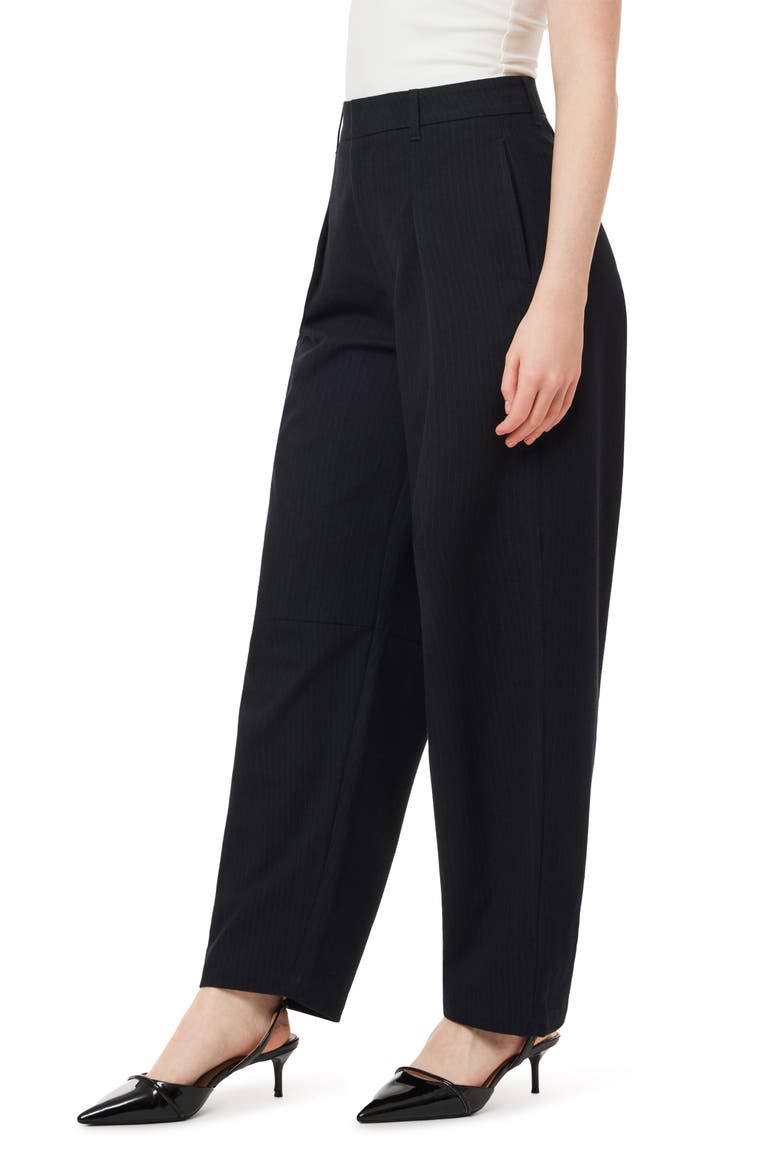 Pinstripe Barrel Leg Pants, Alternate, color, BLACK NIGHT PINSTRIPE