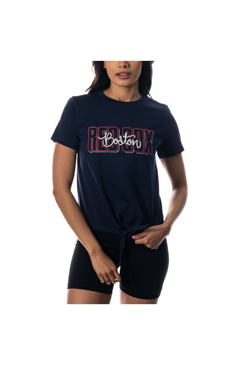 Women's The Wild Collective Navy Boston Red Sox Twist Front T-Shirt, Main, color, Navy