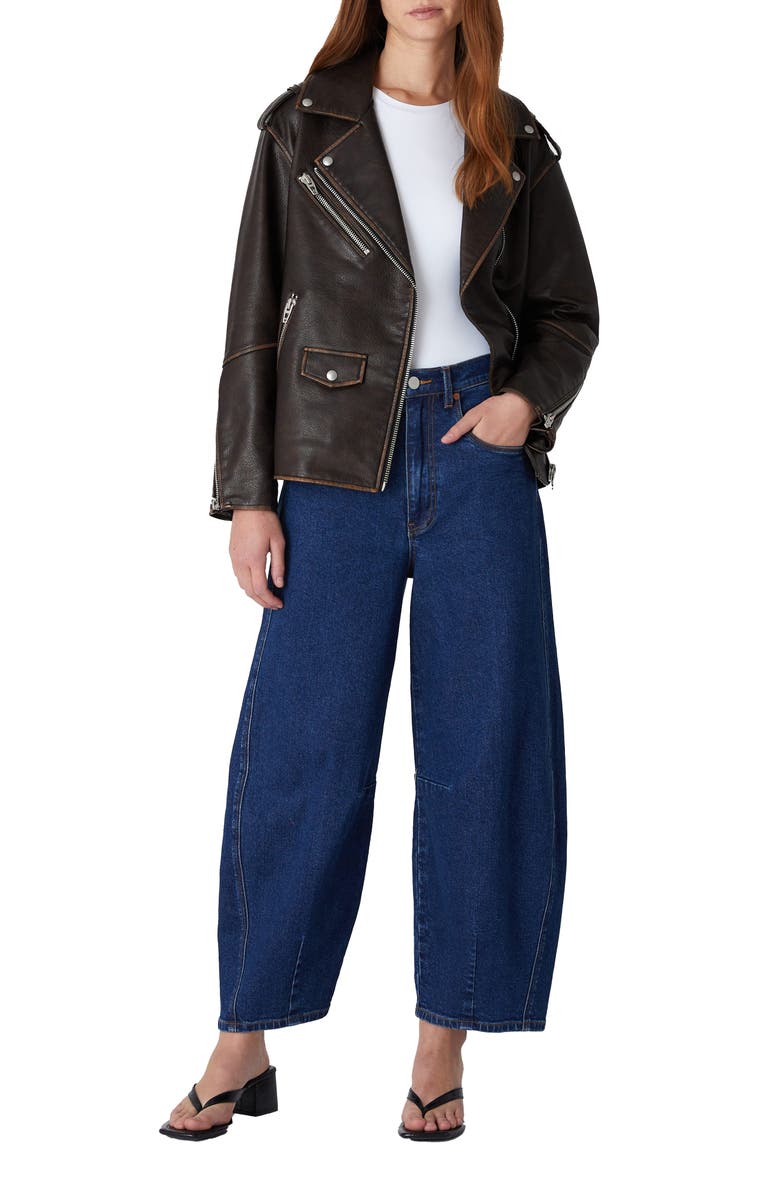 BLANKNYC Faux Leather Moto Jacket, Alternate, color, In Between