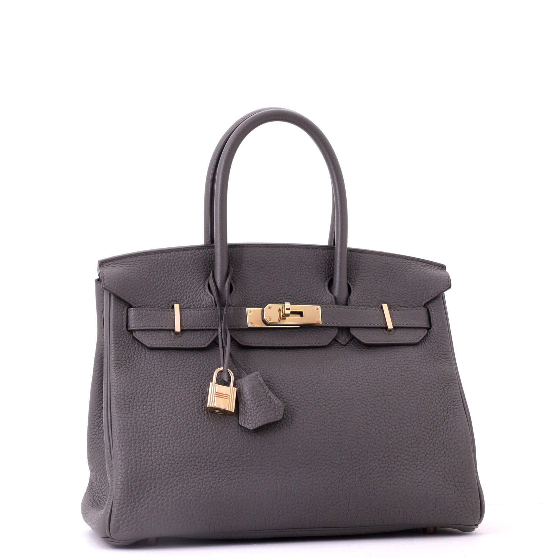 Pre-Owned Hermes Birkin Handbag Grey Togo with Rose Gold Hardware 30, Alternate, color, Etain