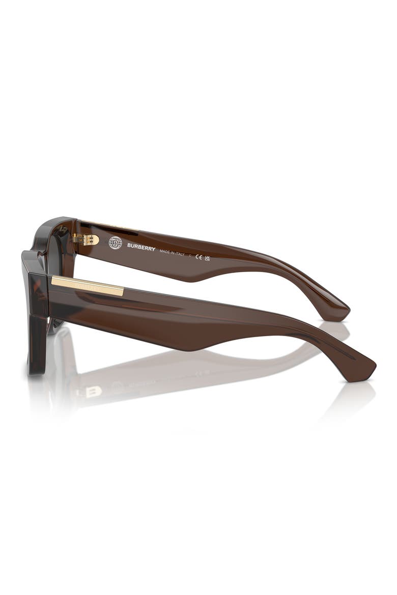 Elevated Check 52mm Square Sunglasses, Alternate, color, BROWN